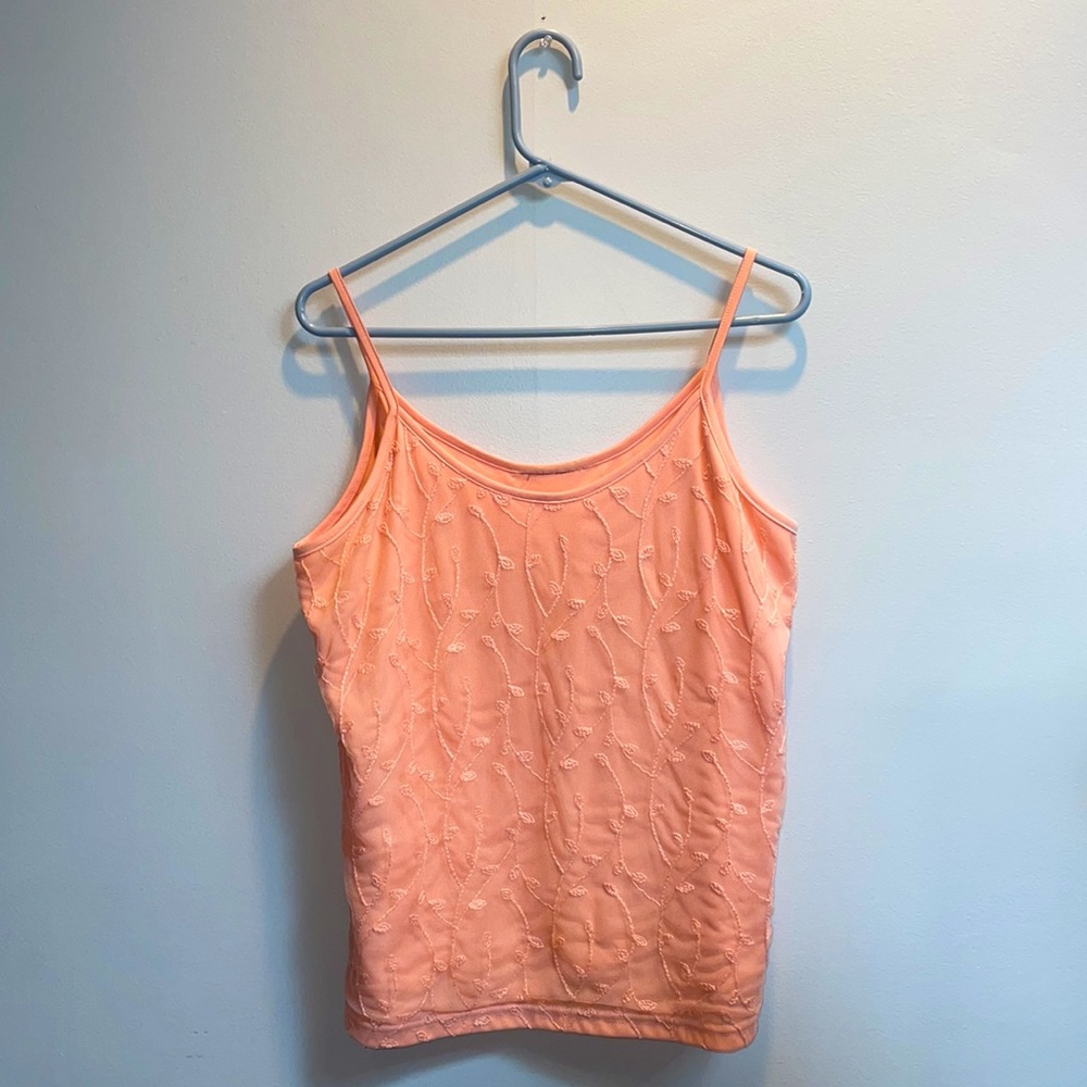 Sherbert Orange Floral Lace Tank (tags cut out- AS IS)